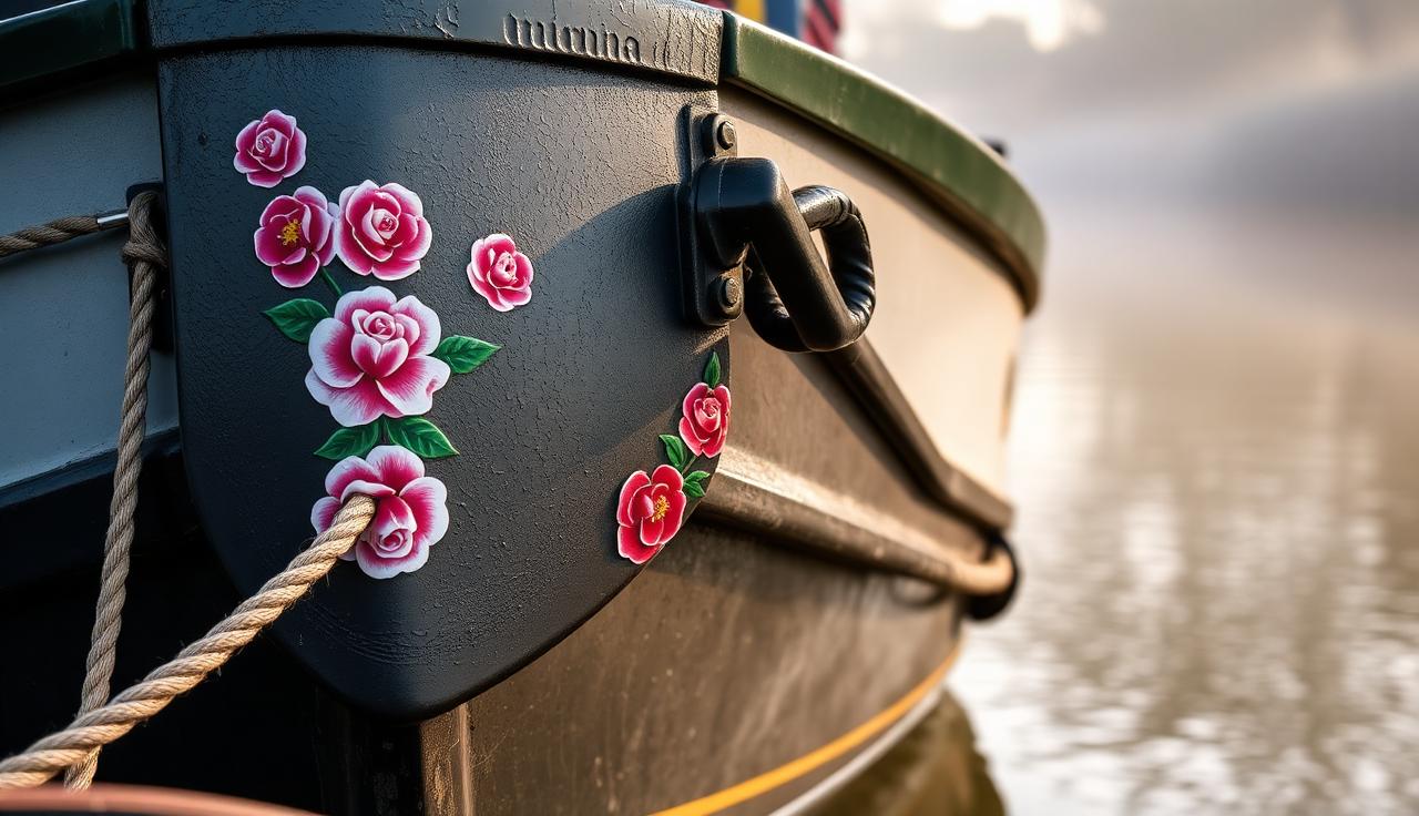 Narrowboat detail on a UK canal
